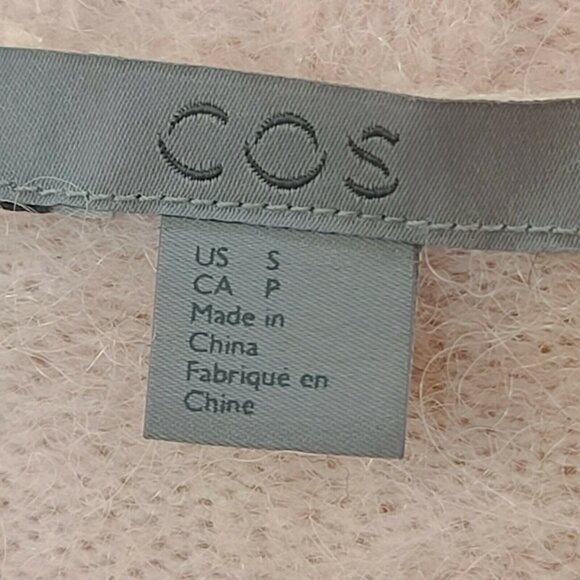 COS Sweater Womens Small Pink Alpaca Wool Blend Fuzzy Knit Casual Basic Work - Picture 6 of 12